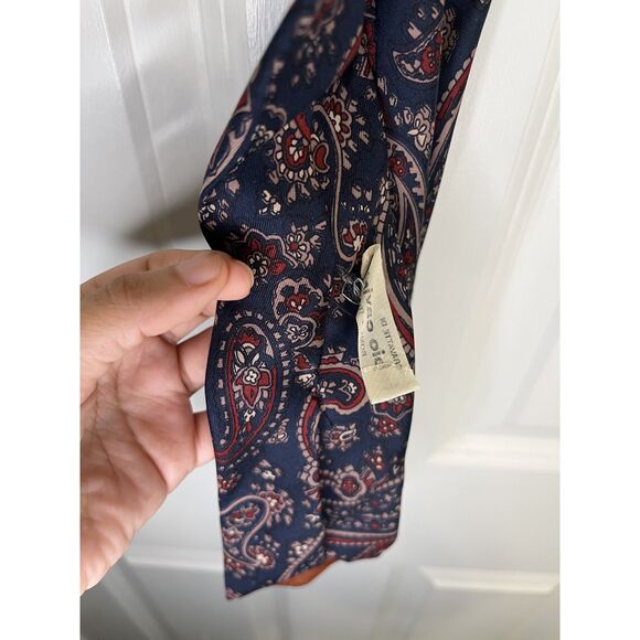 Vintage Fabio Caviglia Navy & Red Paisley 100% Silk Tie - Picture 3 of 5